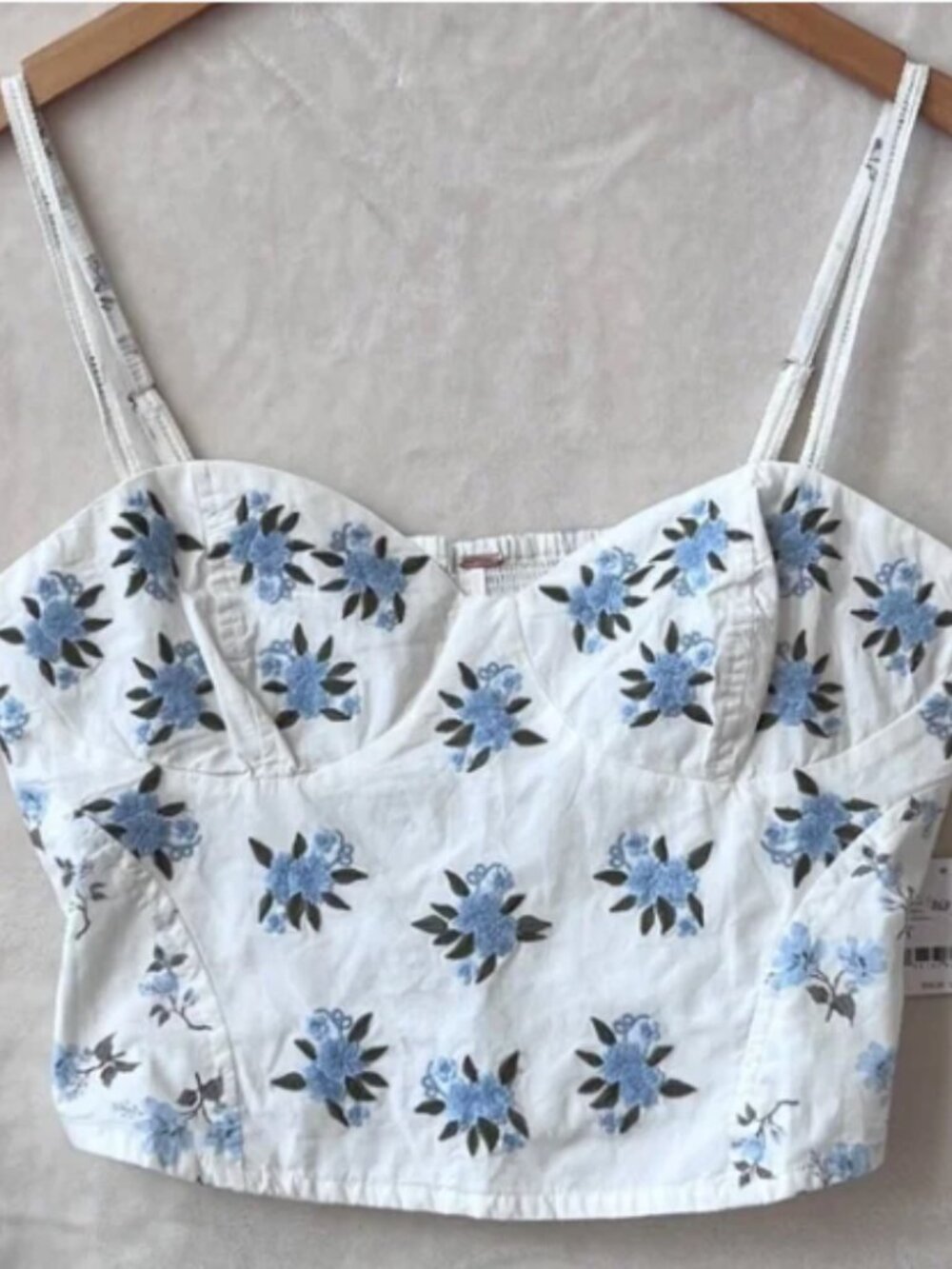 NWT Free People Wild Flowers Embroidered Bustier. Tea Combo
